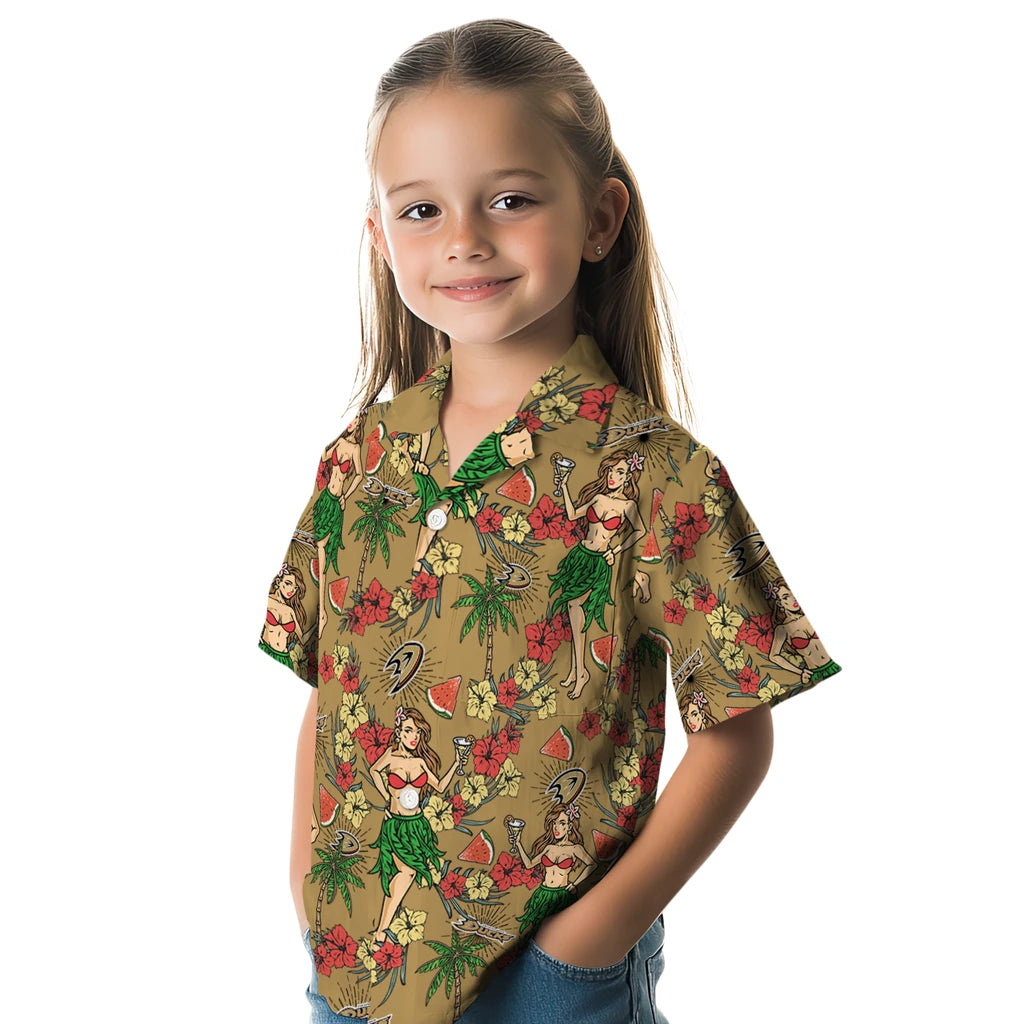 Anaheim Ducks Hawaiian Shirt - Hawaiian Girls Design – Moonbestprint