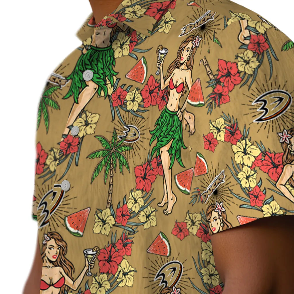 Anaheim Ducks Hawaiian Shirt - Hawaiian Girls Design – Moonbestprint