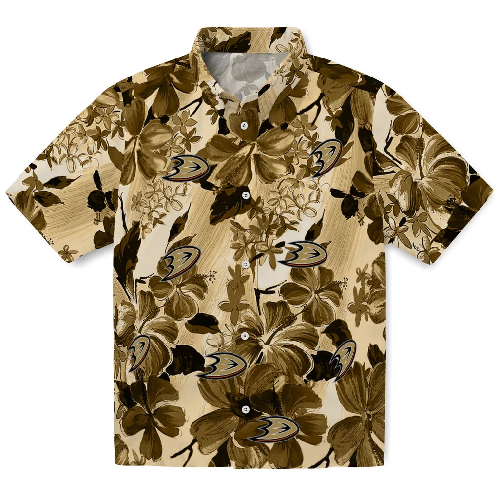 Anaheim Ducks Hawaiian Shirt - Hibiscus Arrangement – Moonbestprint