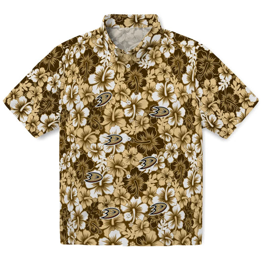 Anaheim Ducks Hawaiian Shirt - Hibiscus Blooms | Moonbestprint