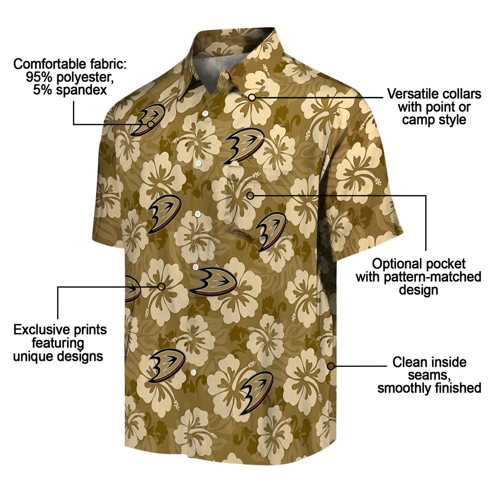 Anaheim Ducks Hawaiian Shirt - Hibiscus Cluster – Moonbestprint
