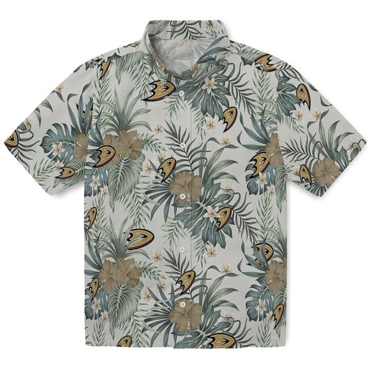 Anaheim Ducks Hawaiian Shirt - Hibiscus Designs - Moonbestprint