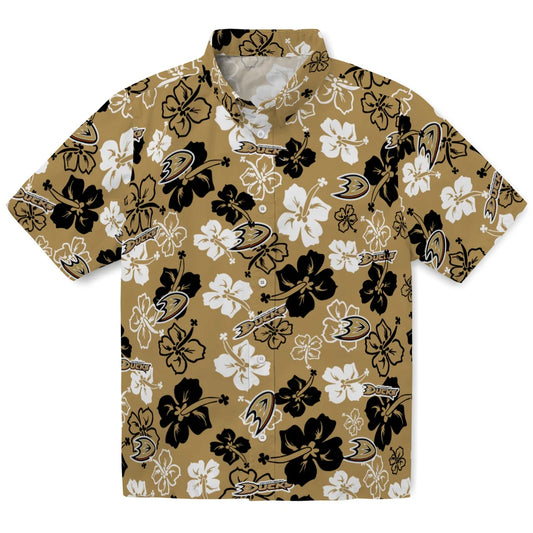 Anaheim Ducks Hawaiian Shirt - Hibiscus Flower Design | Moonbestprint