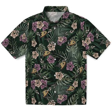 Anaheim Ducks Hawaiian Shirt - Hibiscus Leaves Pattern – Moonbestprint