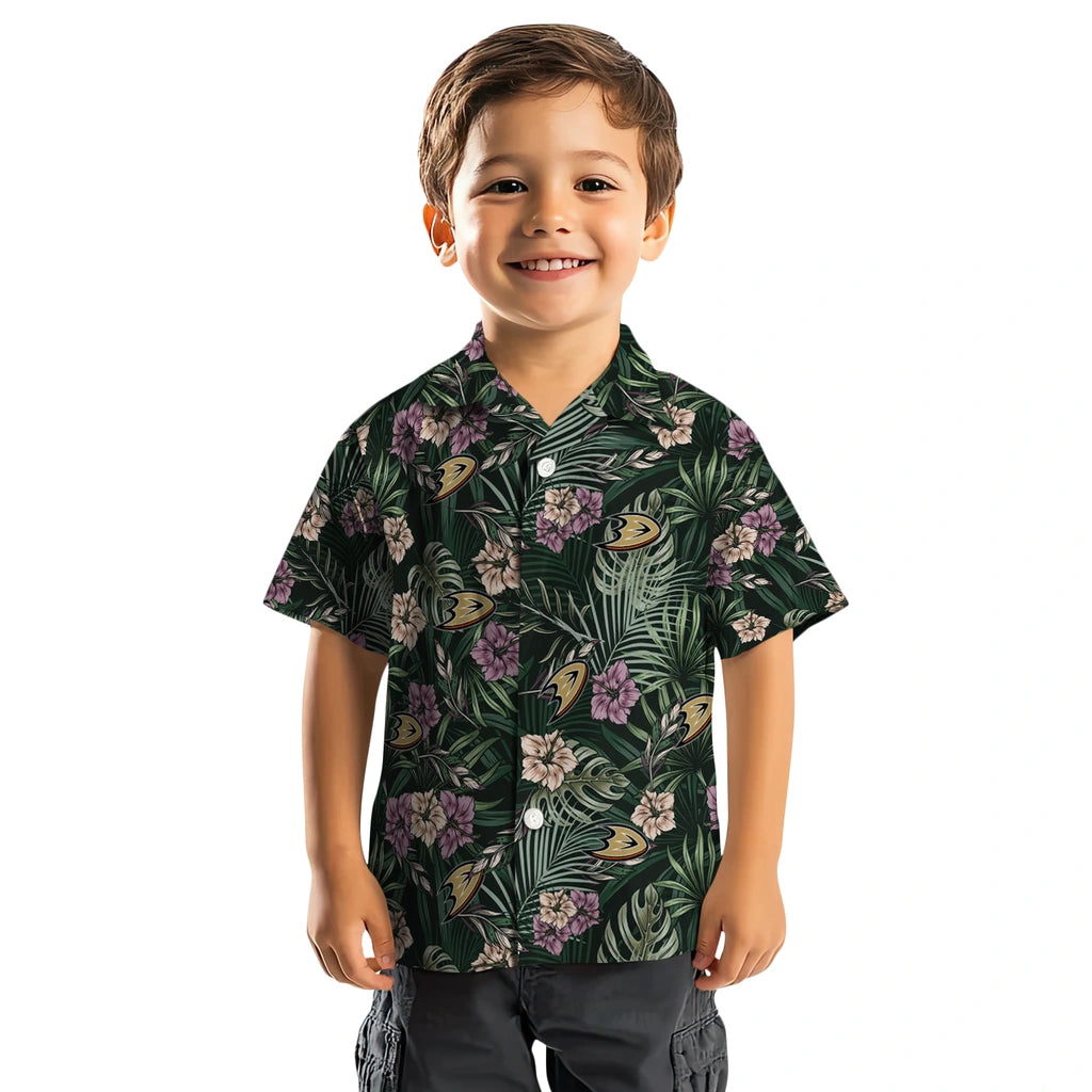 Anaheim Ducks Hawaiian Shirt - Hibiscus Leaves Pattern – Moonbestprint