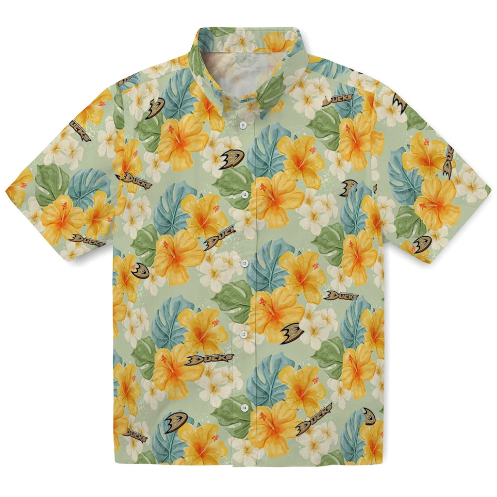 Anaheim Ducks Hawaiian Shirt - Hibiscus Mood - Moonbestprint