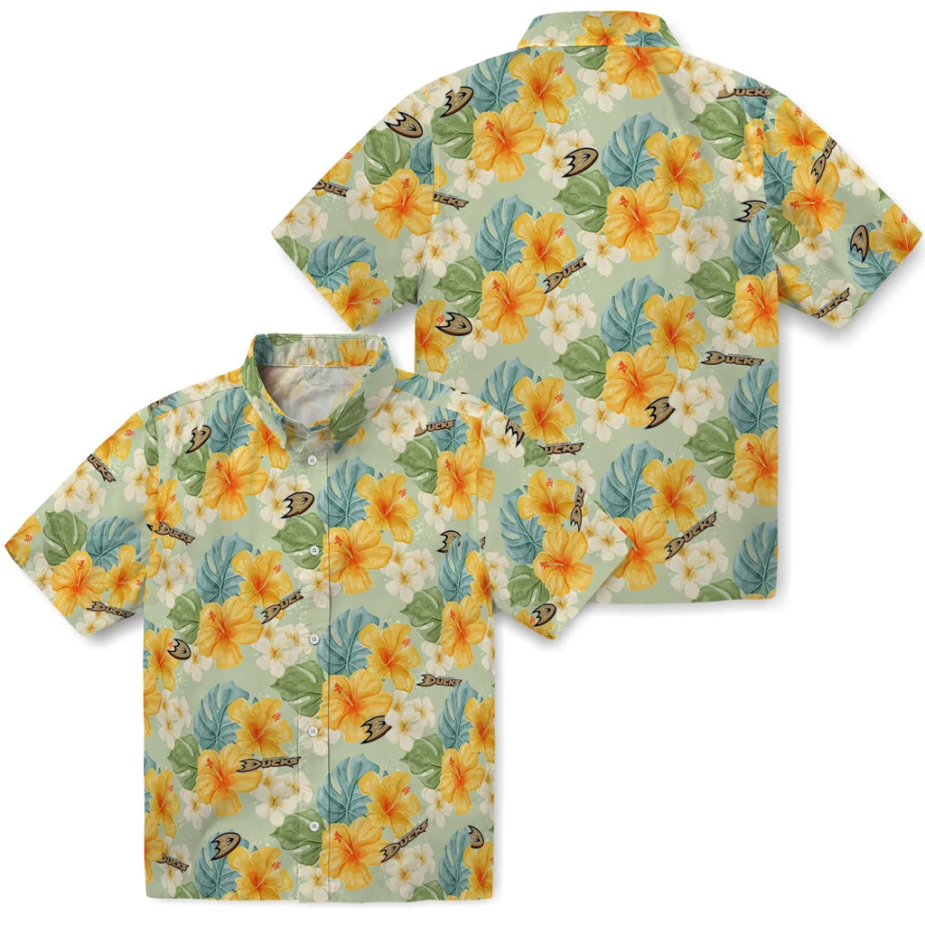 Anaheim Ducks Hawaiian Shirt - Hibiscus Mood - Moonbestprint