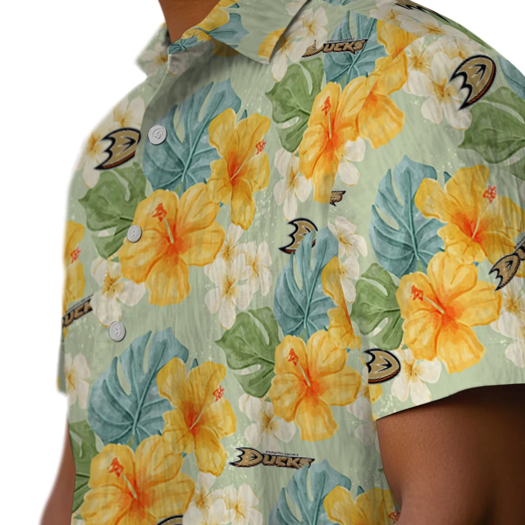 Anaheim Ducks Hawaiian Shirt - Hibiscus Mood - Moonbestprint