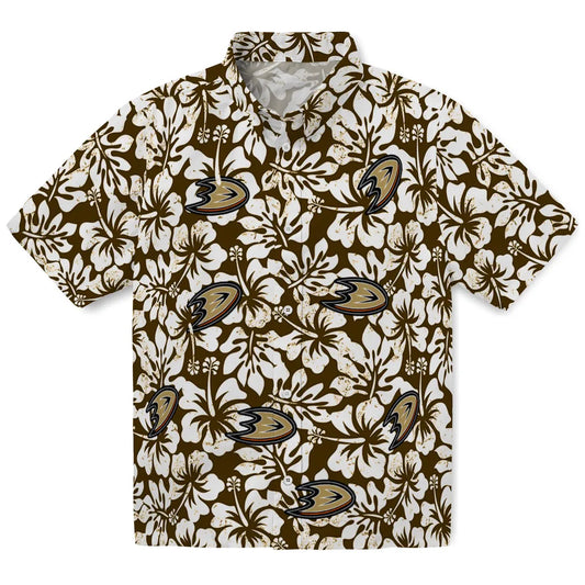 Anaheim Ducks Hawaiian Shirt - Hibiscus Motif - Moonbestprint