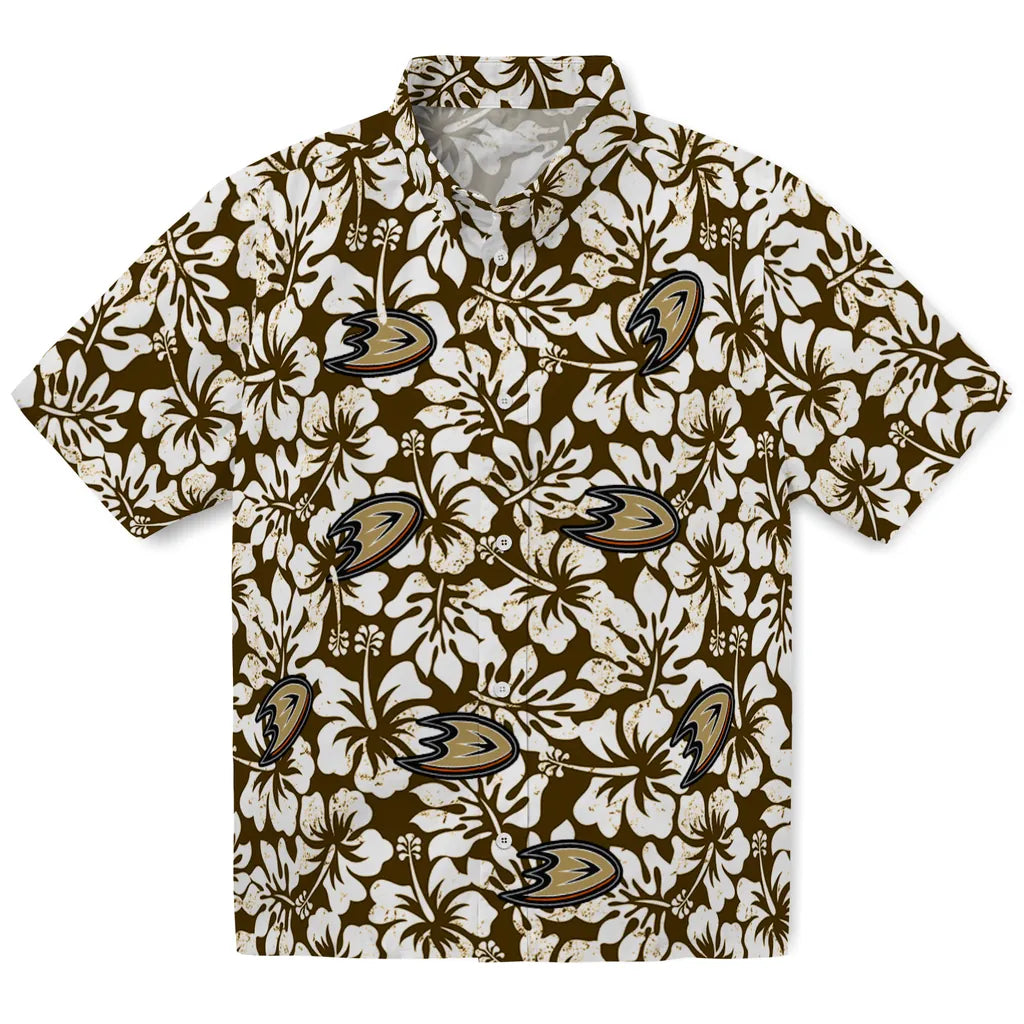 Anaheim Ducks Hawaiian Shirt - Hibiscus Motif – Moonbestprint