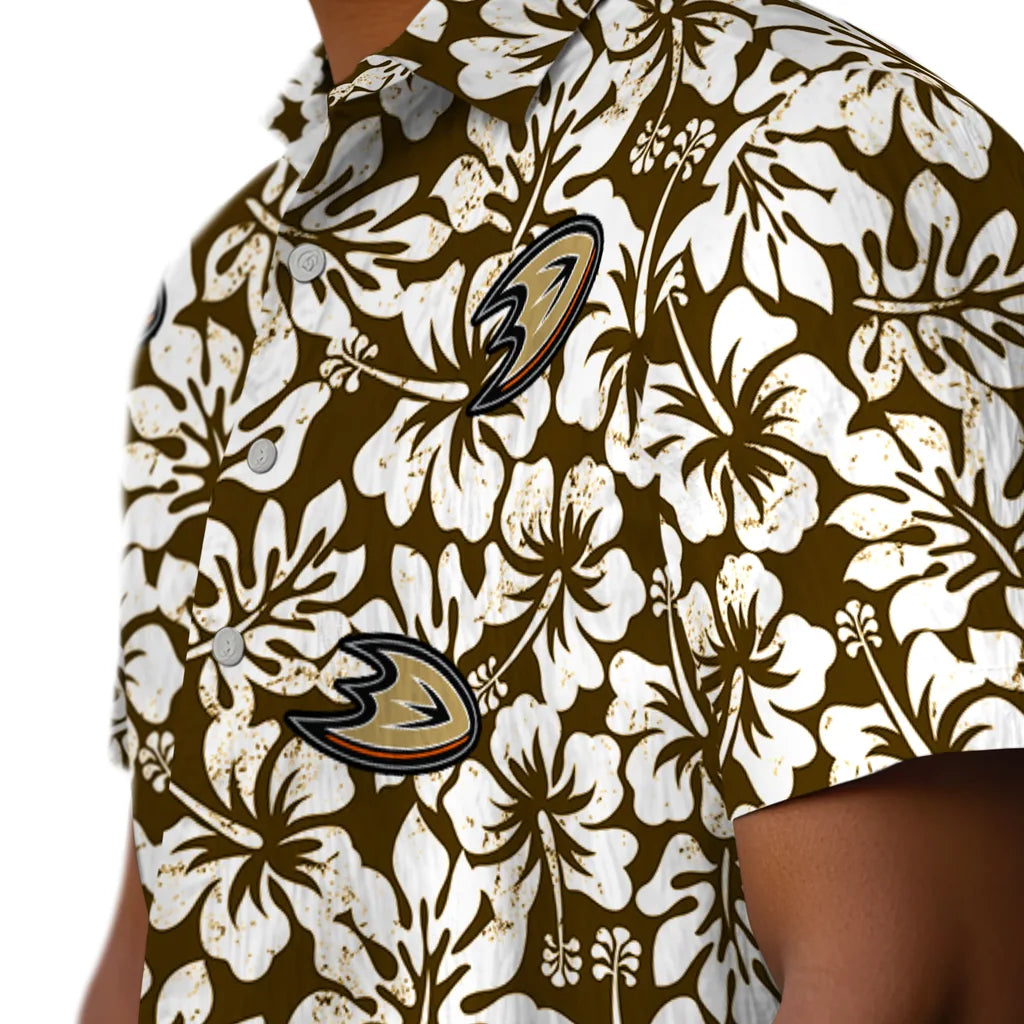 Anaheim Ducks Hawaiian Shirt - Hibiscus Motif – Moonbestprint