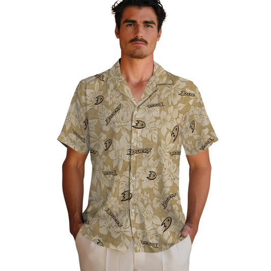 Anaheim Ducks Hawaiian Shirt - Hibiscus Oasis - Moonbestprint