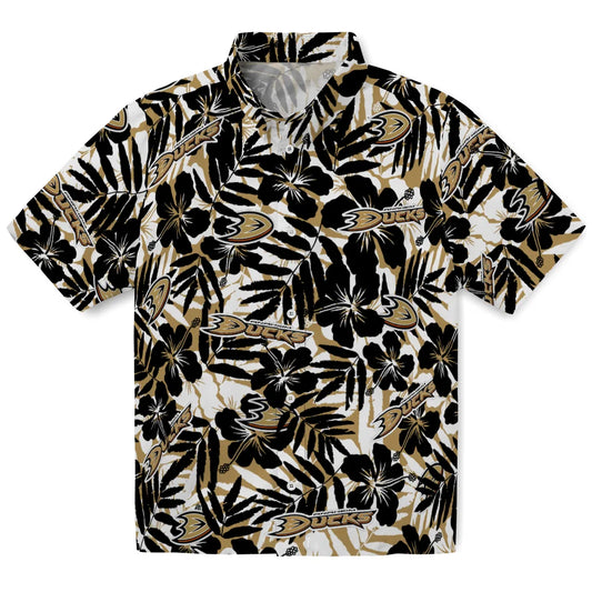 Anaheim Ducks Hawaiian Shirt - Hibiscus Overlay | Moonbestprint
