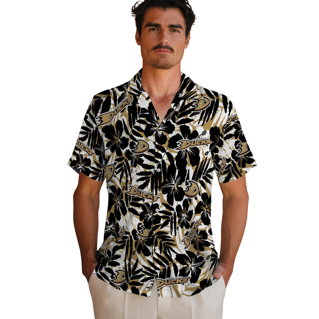 Anaheim Ducks Hawaiian Shirt - Hibiscus Overlay – Moonbestprint