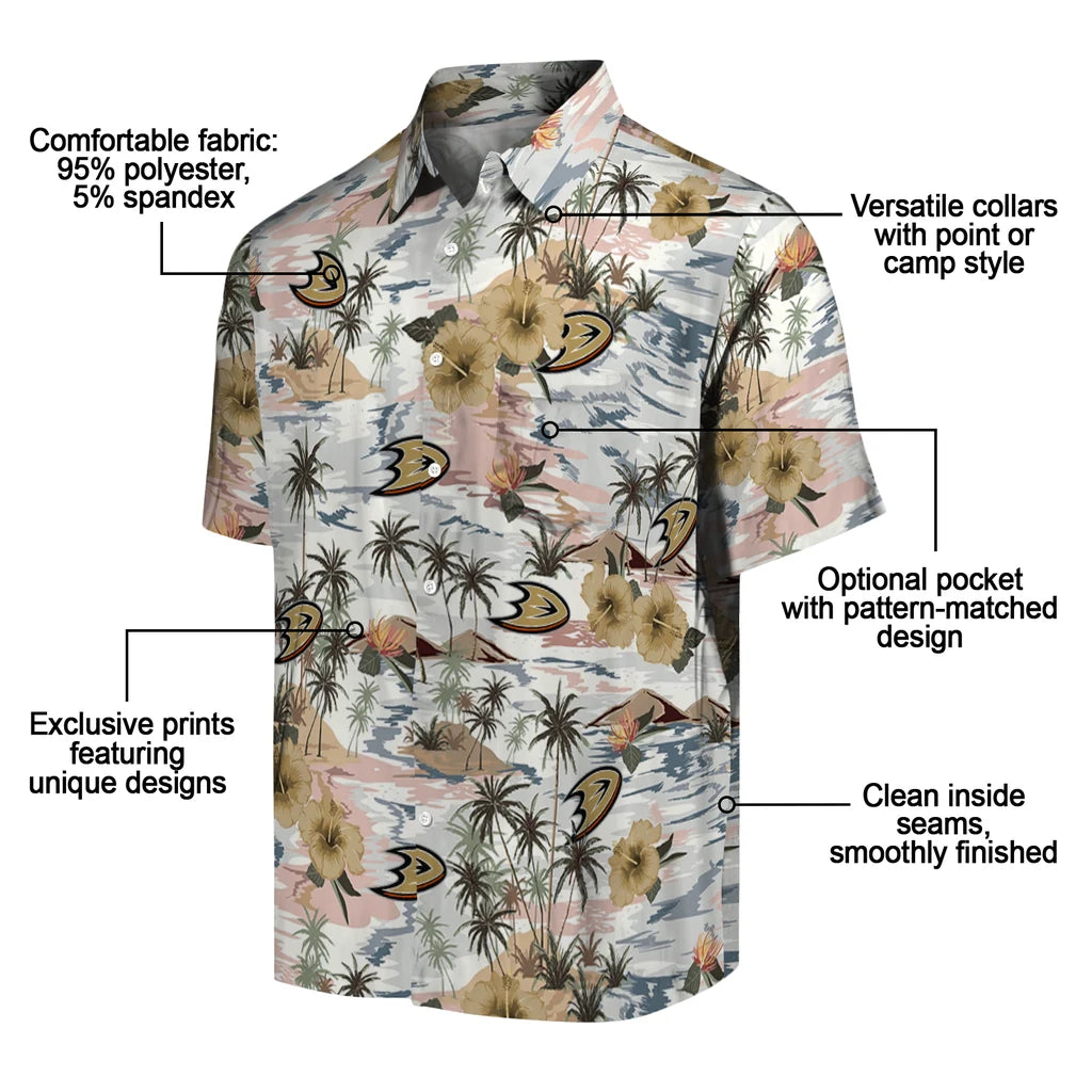 Anaheim Ducks Hawaiian Shirt - Hibiscus Seaside – Moonbestprint
