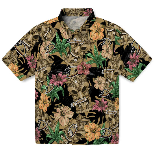 Anaheim Ducks Hawaiian Shirt - Hibiscus Tiki Jungle - Moonbestprint