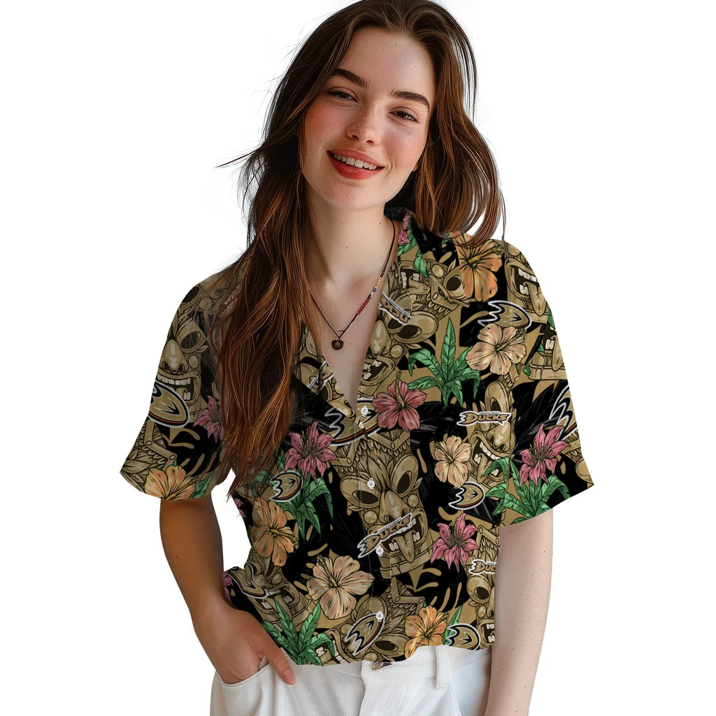 Anaheim Ducks Hawaiian Shirt - Hibiscus Tiki Jungle – Moonbestprint