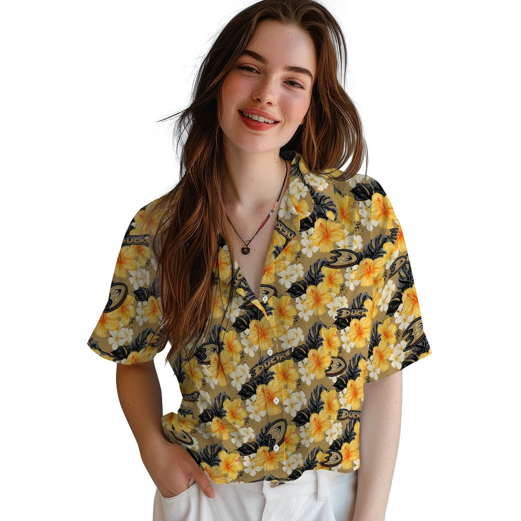 Anaheim Ducks Hawaiian Shirt - Hibiscus Tropics – Moonbestprint