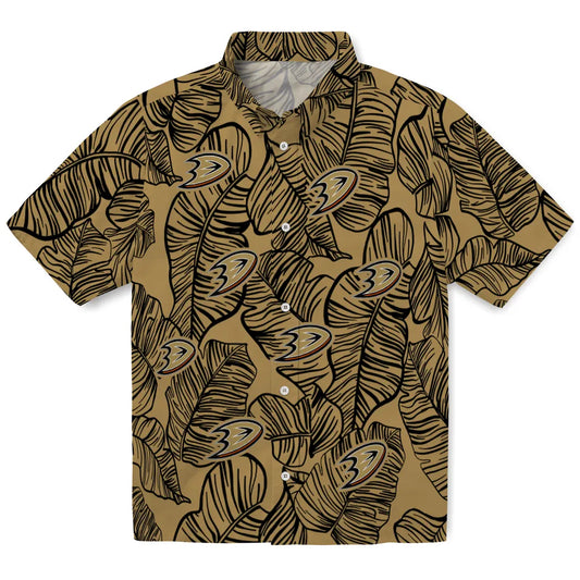 Anaheim Ducks Hawaiian Shirt - Leaf Outline | Moonbestprint