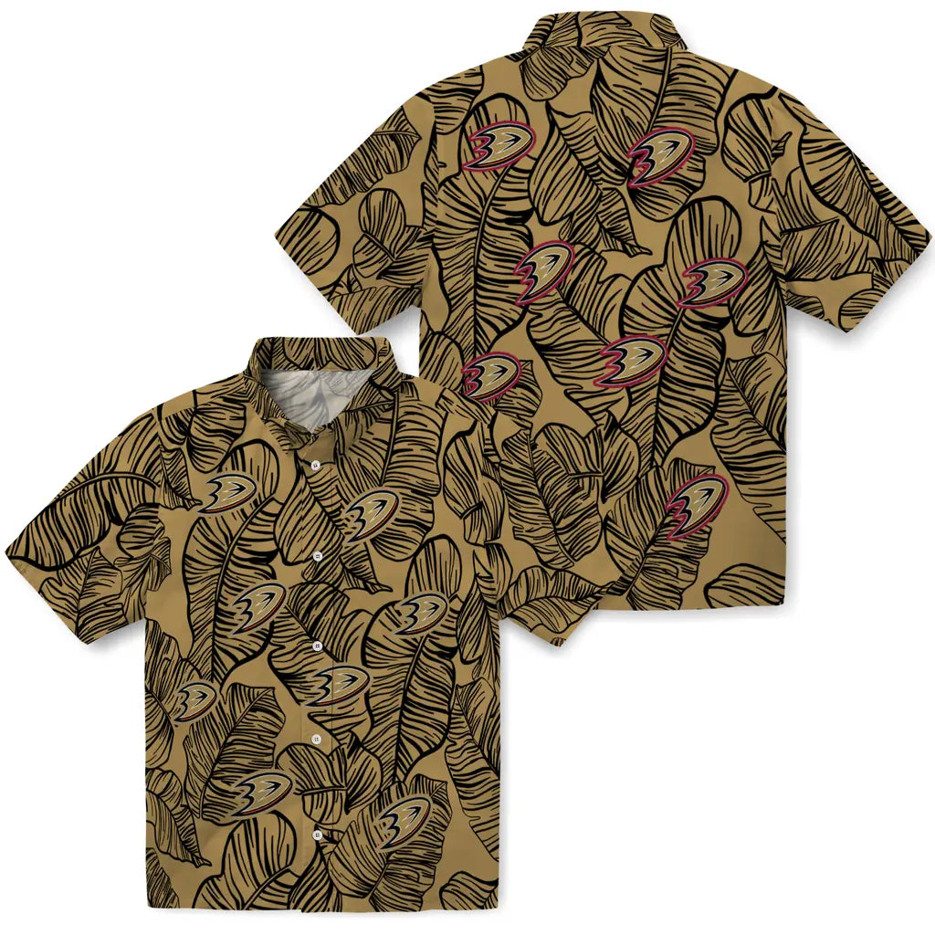 Anaheim Ducks Hawaiian Shirt - Leaf Outline – Moonbestprint