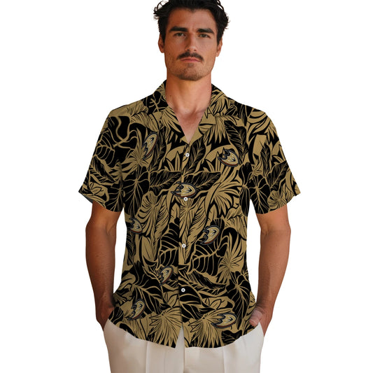 Anaheim Ducks Hawaiian Shirt - Monstera Layer - Moonbestprint