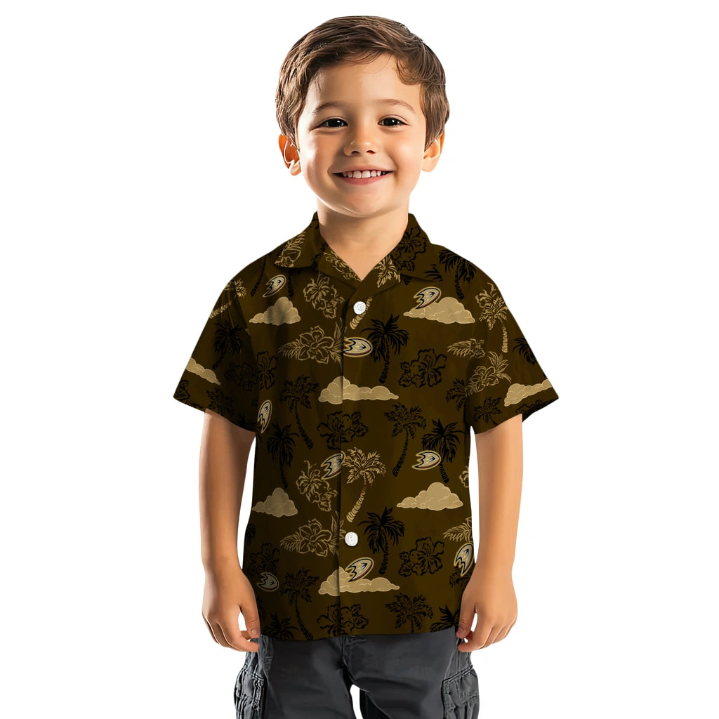 Anaheim Ducks Hawaiian Shirt - Palm And Clouds – Moonbestprint