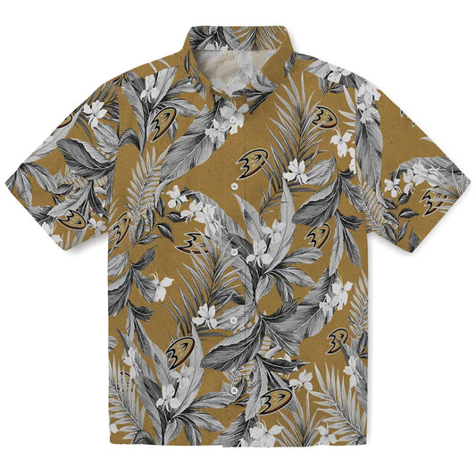 Anaheim Ducks Hawaiian Shirt - Palm Leaves | Moonbestprint
