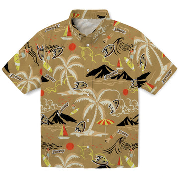 Anaheim Ducks Hawaiian Shirt - Palm Tree Island - Moonbestprint