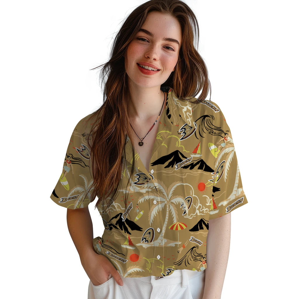 Anaheim Ducks Hawaiian Shirt - Palm Tree Island - Moonbestprint