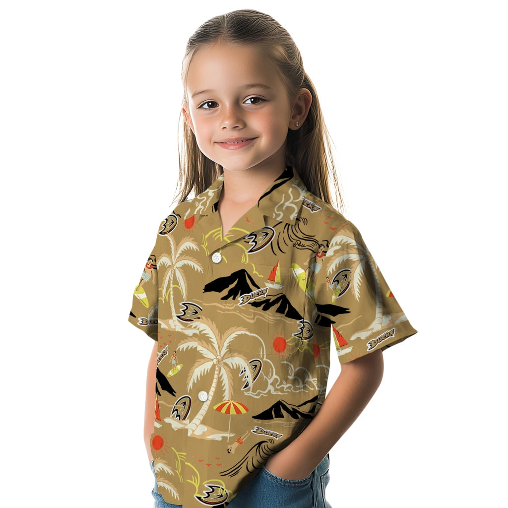 Anaheim Ducks Hawaiian Shirt - Palm Tree Island - Moonbestprint