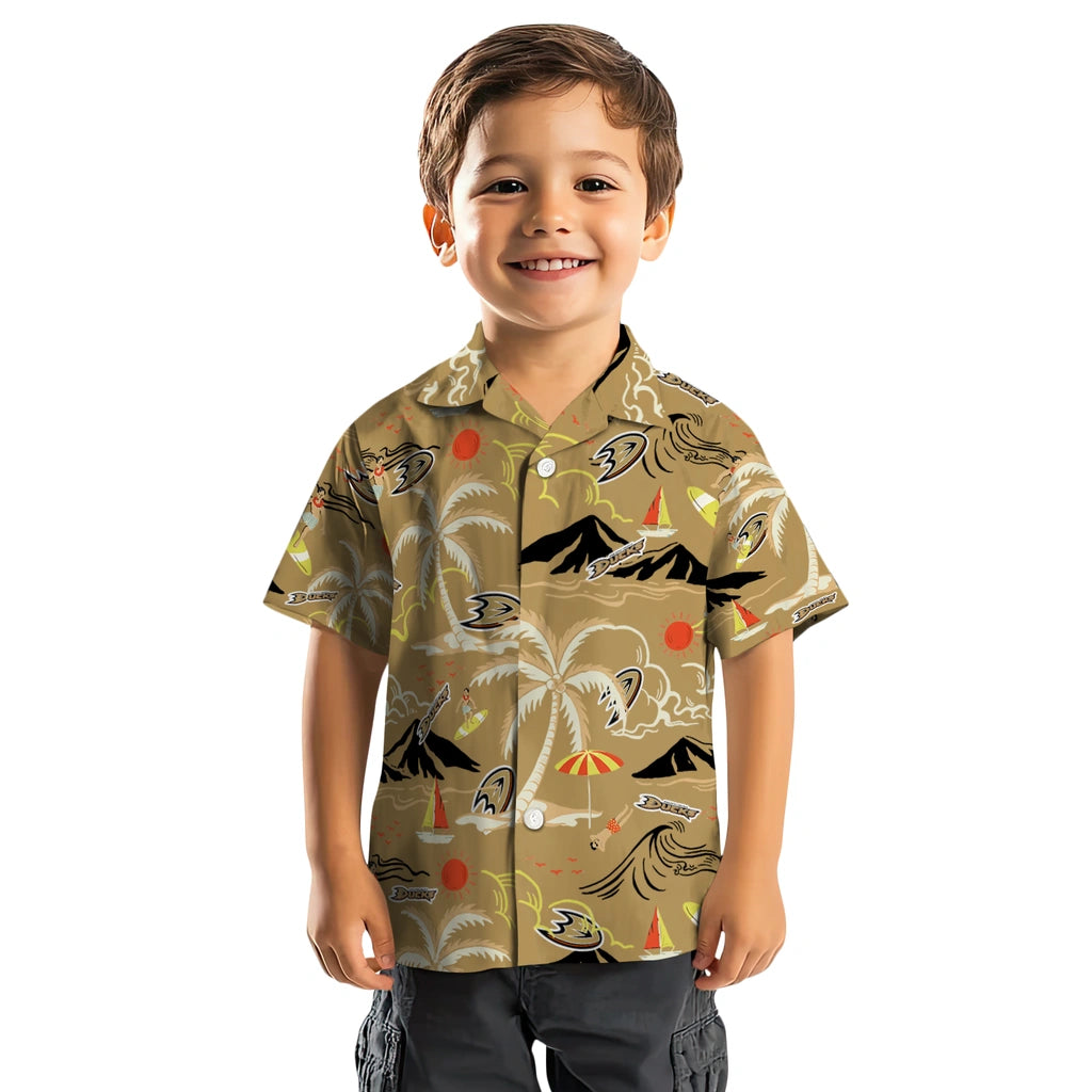 Anaheim Ducks Hawaiian Shirt - Palm Tree Island - Moonbestprint