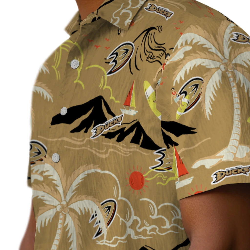 Anaheim Ducks Hawaiian Shirt - Palm Tree Island - Moonbestprint