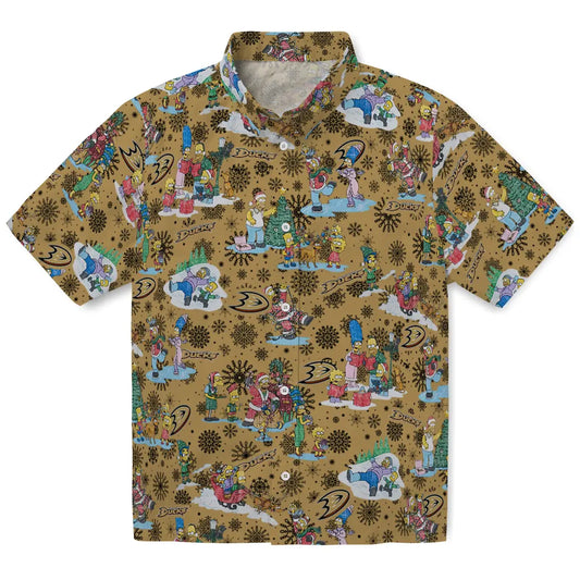 Anaheim Ducks Hawaiian Shirt - Simpsons Christmas | Moonbestprint