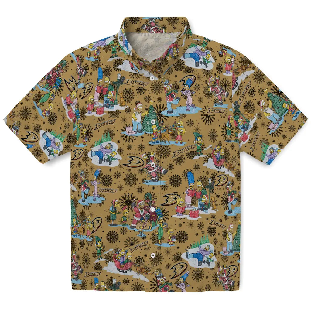 Anaheim Ducks Hawaiian Shirt - Simpsons Christmas – Moonbestprint