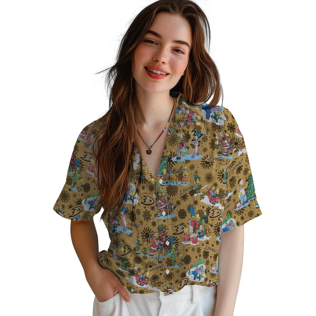 Anaheim Ducks Hawaiian Shirt - Simpsons Christmas – Moonbestprint