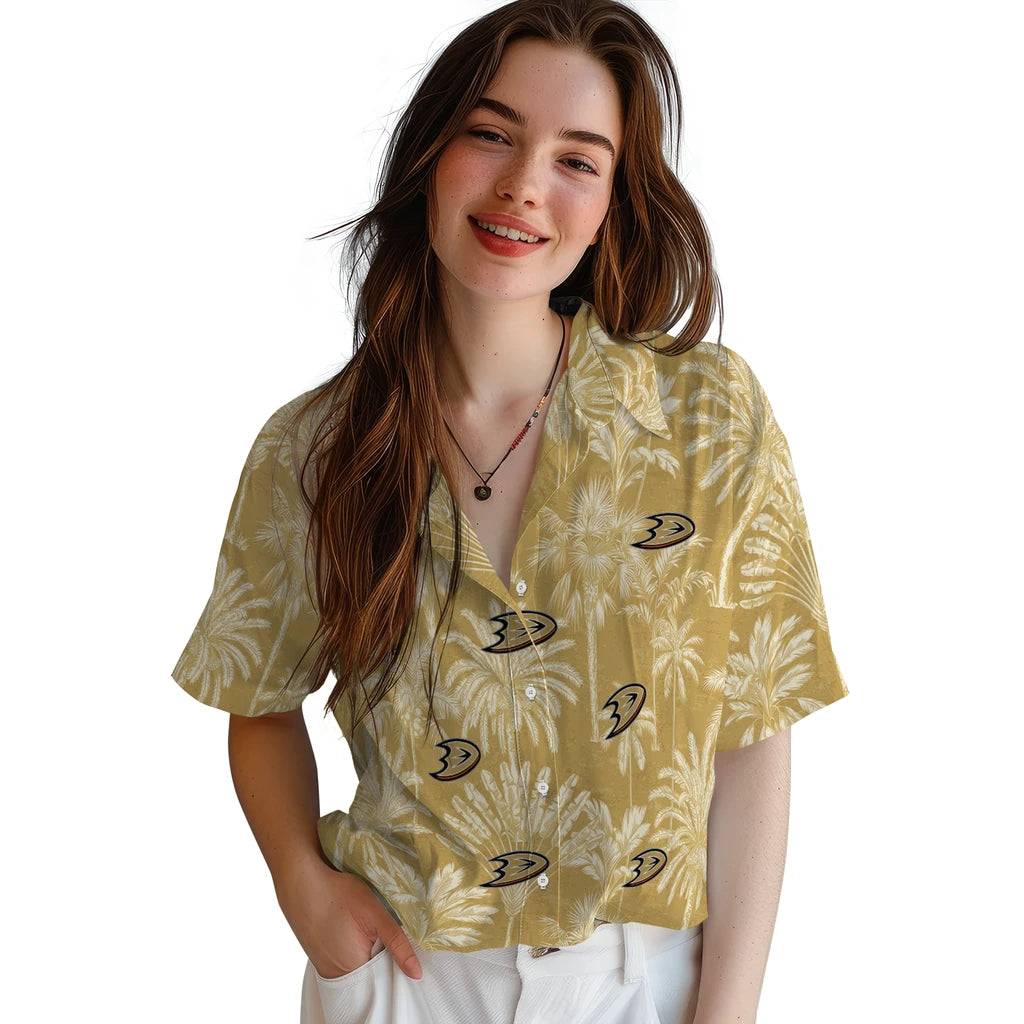 Anaheim Ducks Hawaiian Shirt - Vintage Palm Tree – Moonbestprint