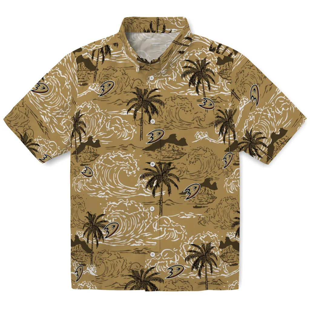 Anaheim Ducks Hawaiian Shirt - Wave Palm – Moonbestprint