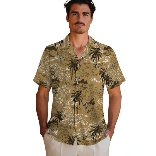 Anaheim Ducks Hawaiian Shirt - Wave Palm – Moonbestprint