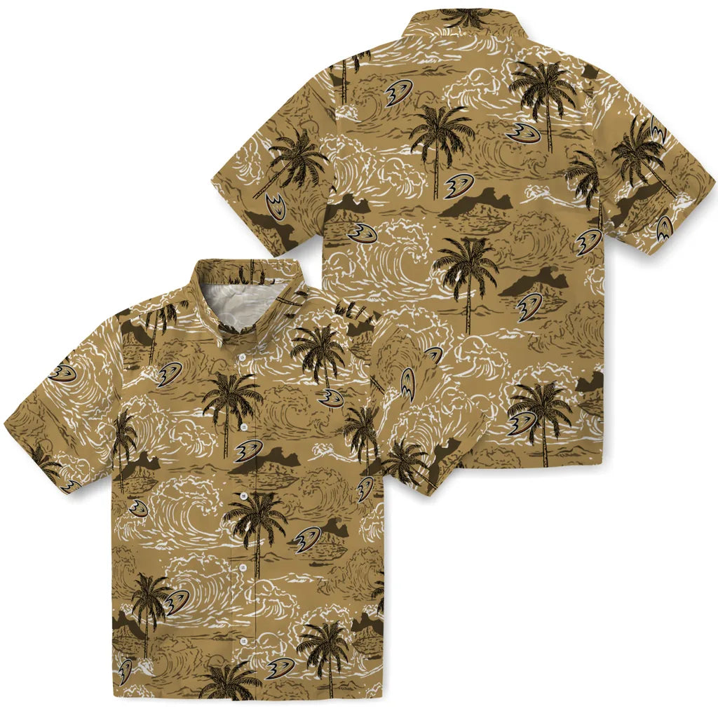 Anaheim Ducks Hawaiian Shirt - Wave Palm – Moonbestprint
