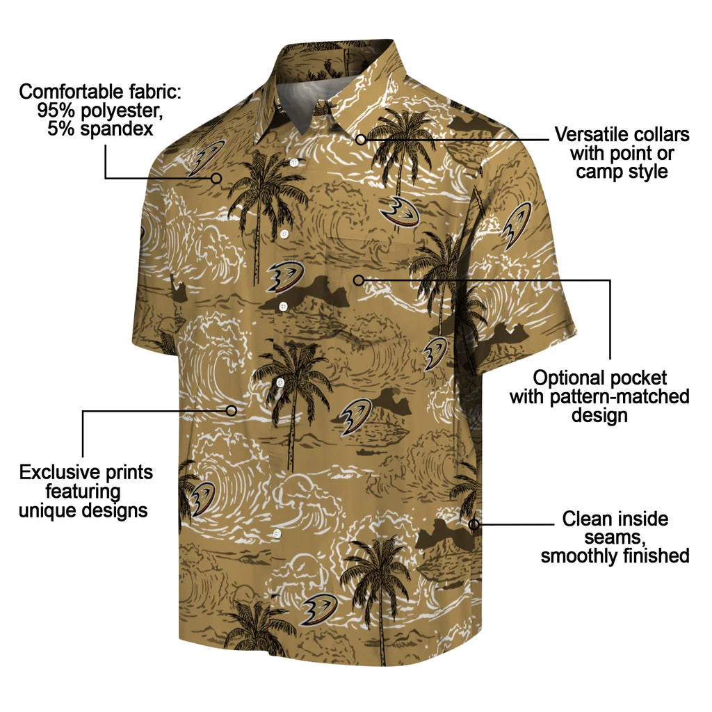Anaheim Ducks Hawaiian Shirt - Wave Palm – Moonbestprint