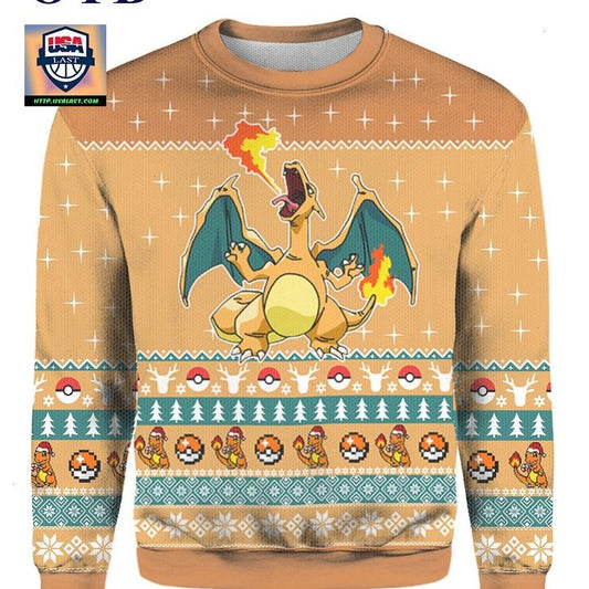 Anime Cartoon Charizard Christmas 3D Sweater ? Usalast
