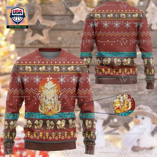 Anime Pokemon Arcanine Christmas Sweater ? Usalast