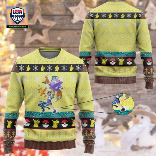 Anime Pokemon Ashs Poke Christmas Sweater ? Usalast