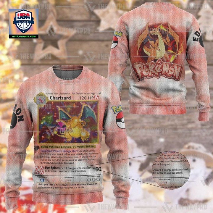 Anime Pokemon Charizard Christmas Sweater ? Usalast