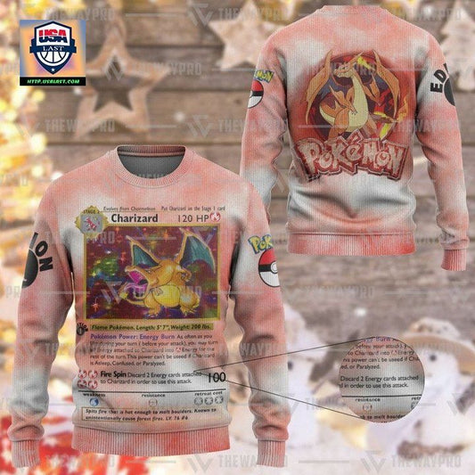 Anime Pokemon Charizard Christmas Sweater ? Usalast