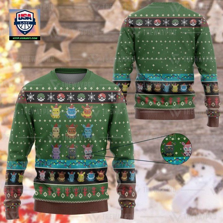 Anime Pokemon Eevee Evolution Christmas Sweater ? Usalast