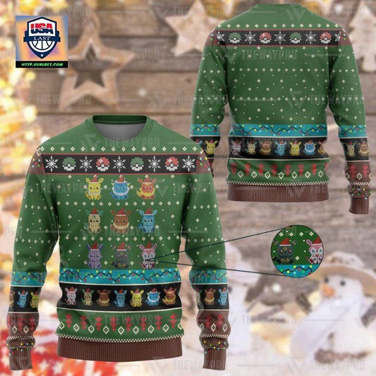 Anime Pokemon Eevee Evolution Christmas Sweater ? Usalast