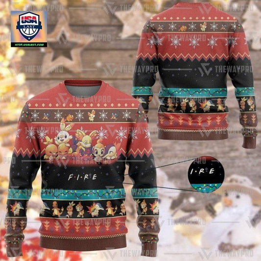Anime Pokemon Fire Christmas Sweater ? Usalast