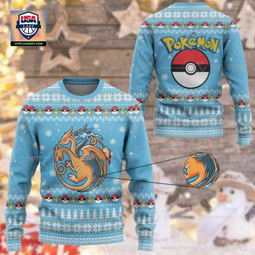Anime Pokemon Fire Flying And Dragon Christmas Sweater ? Usalast