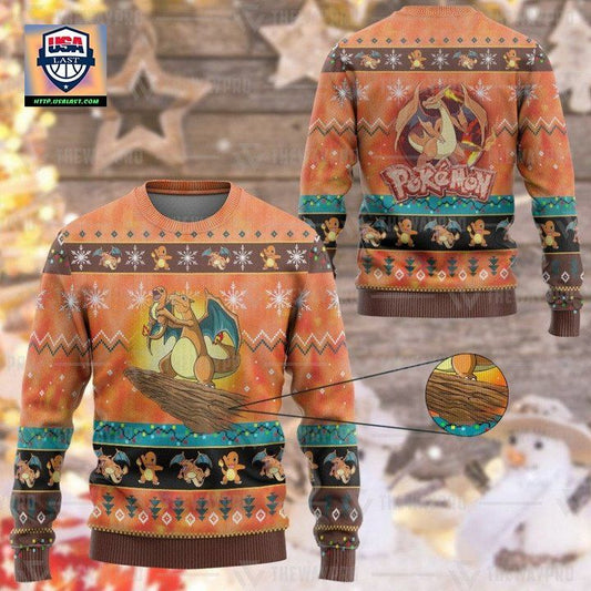 Anime Pokemon Fire King Pokemon Christmas Sweater ? Usalast